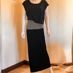 Layered Navy, Black and Gray Cotton Dress